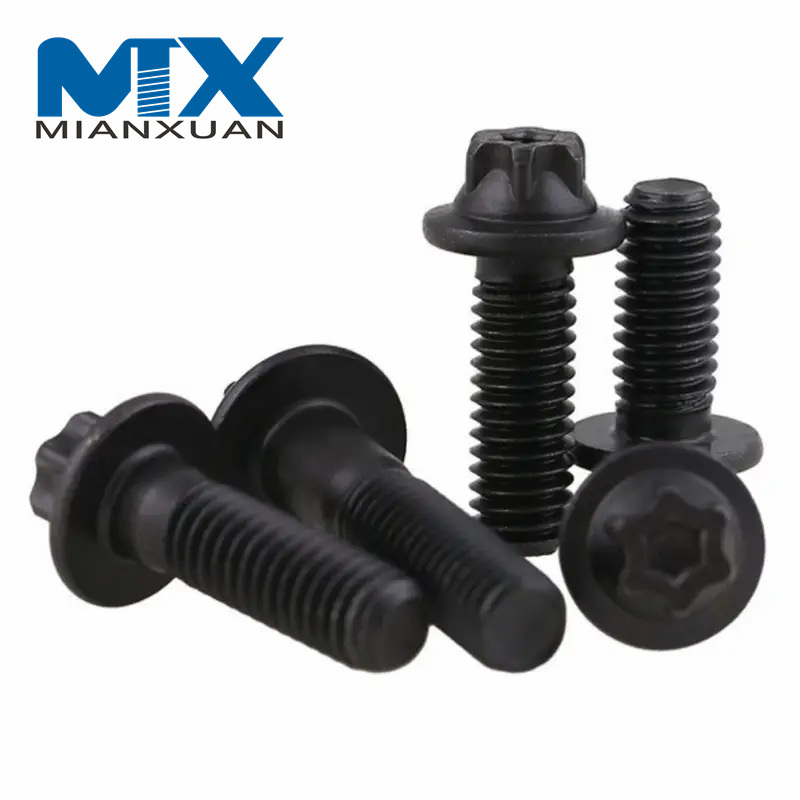 Mayorista de fábrica Torx-Head Perno Torx de cabeza de brida de perfil negro