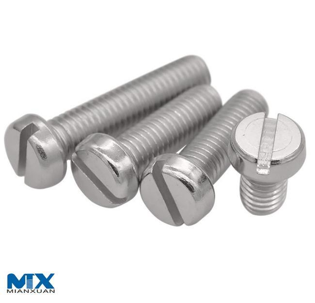 Tornillos de cabeza de queso ranurados de acero inoxidable