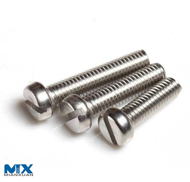 Tornillos de cabeza de queso ranurados de acero inoxidable