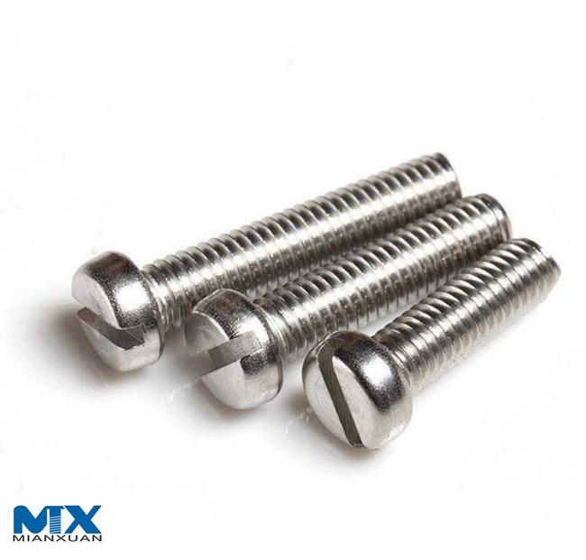 Tornillos de cabeza de queso ranurados de acero inoxidable