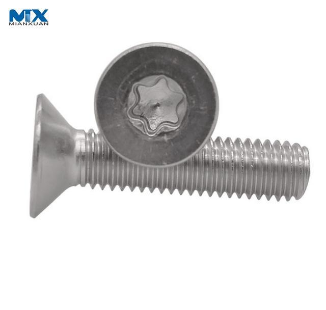 Tornillos de cabeza plana avellanada con casquillo hexalobular