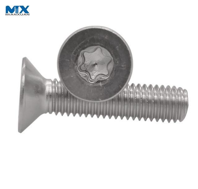 Tornillos de cabeza plana avellanada con casquillo hexalobular
