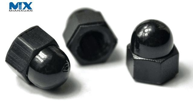 Tuercas hexagonales de acero al carbono con cabeza domo para muebles