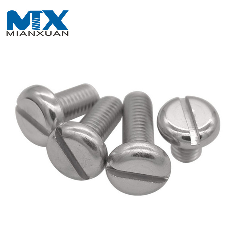 Tornillos de máquina para fabricar tornillos para paneles de yeso con cabeza plana de acero inoxidable ranurada DIN85 de cabeza redonda de alta calidad