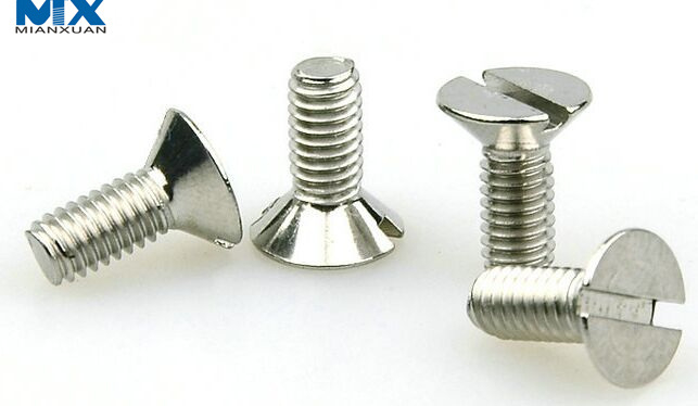 Tornillos huecos ranurados de cabeza avellanada