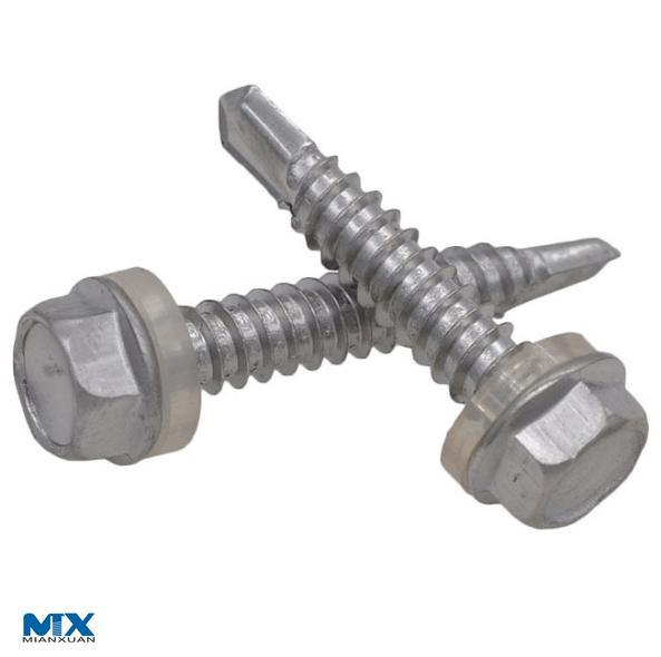 Tornillos perforadores de cabeza hexagonal con rosca roscadora con collar