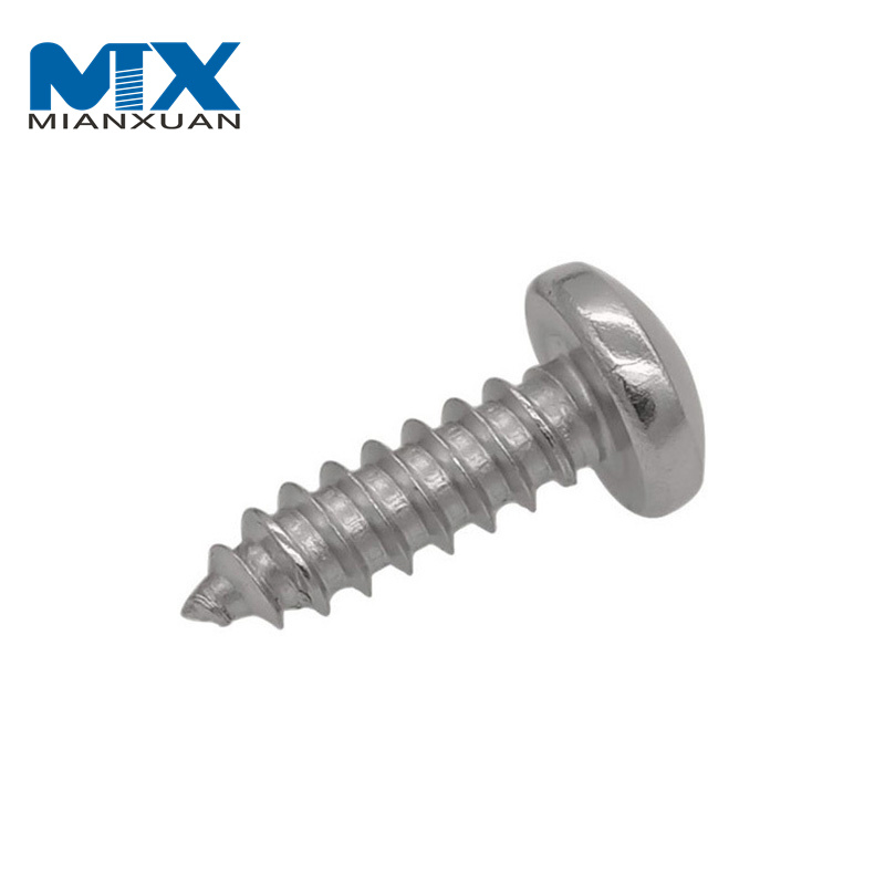 Tornillo autorroscante DIN7981 de cabeza plana de acero al carbono con zinc blanco azul plateado