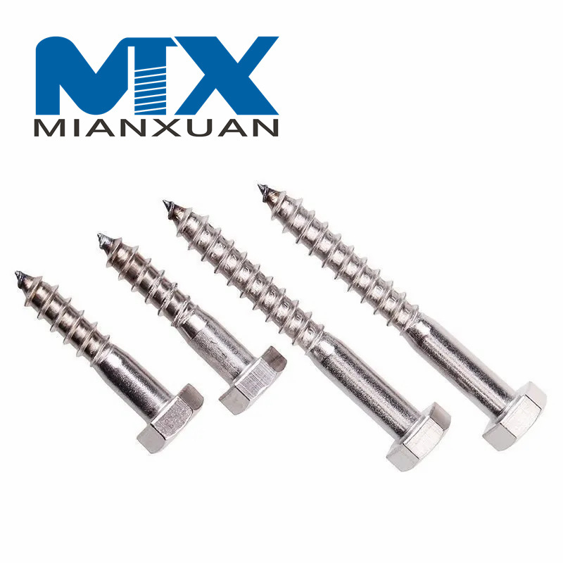 Tornillo tirafondo de cabeza cuadrada con cabeza hexagonal DIN571