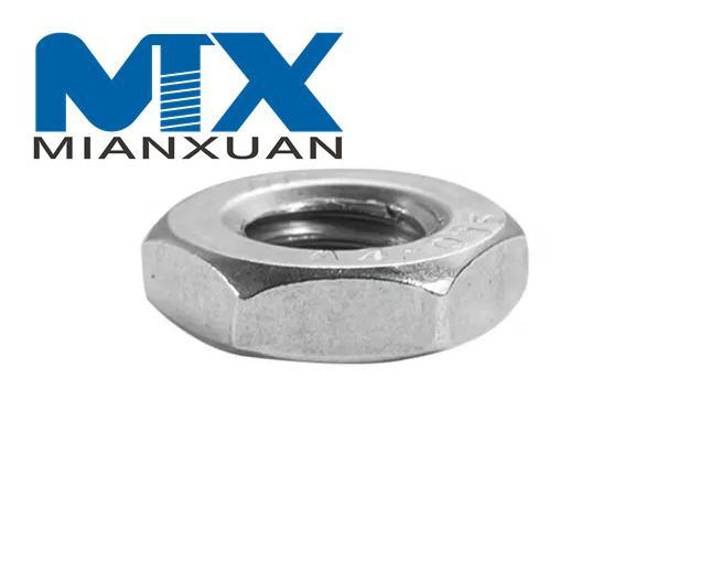 Tuerca delgada de acero inoxidable A2 A4 DIN439 Hex Jam