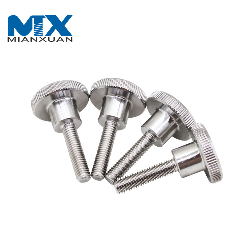 Tornillos de pulgar de aluminio moleteados con cabeza de estrella de tornillo de ping-pong plano DIN464