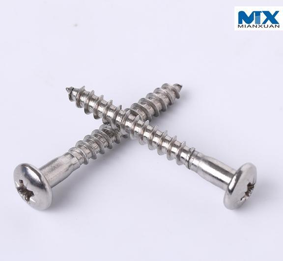 Tornillos para madera de cabeza redonda empotrados en cruz