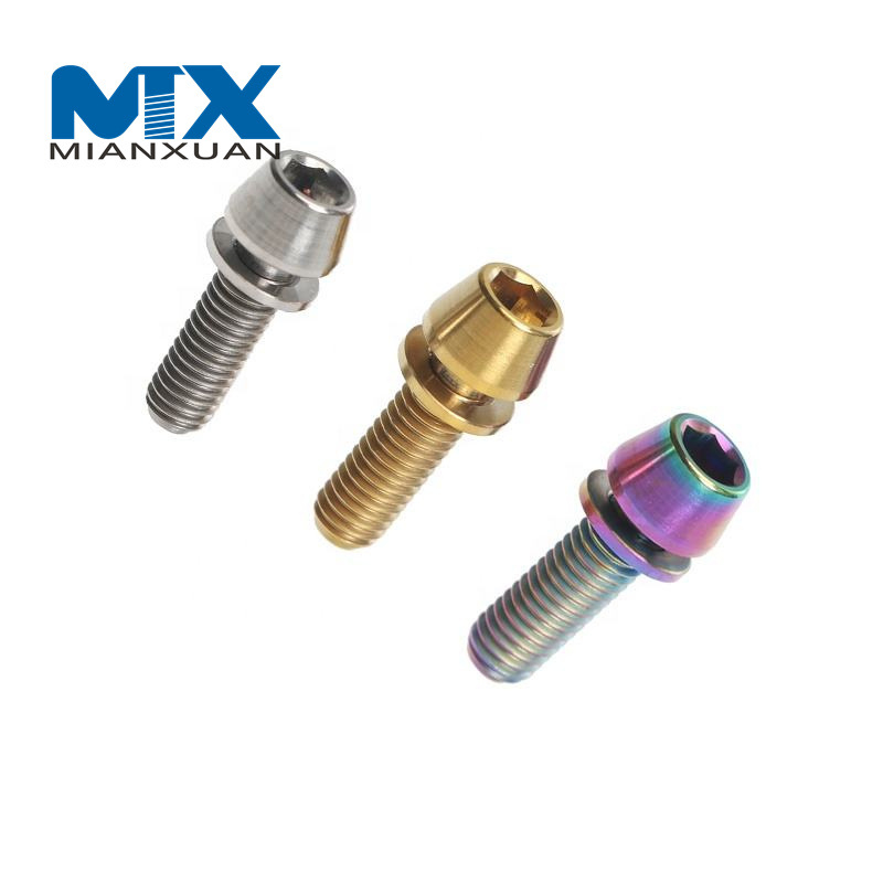 Perno de vástago, soporte de montaje en pluma para bicicleta BMX de acero inoxidable y titanio de color