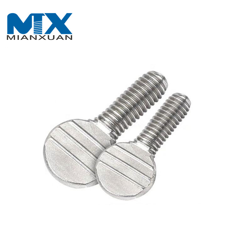 Tornillo de pulgar de cabeza plana de pala de mano galvanizado de acero al carbono