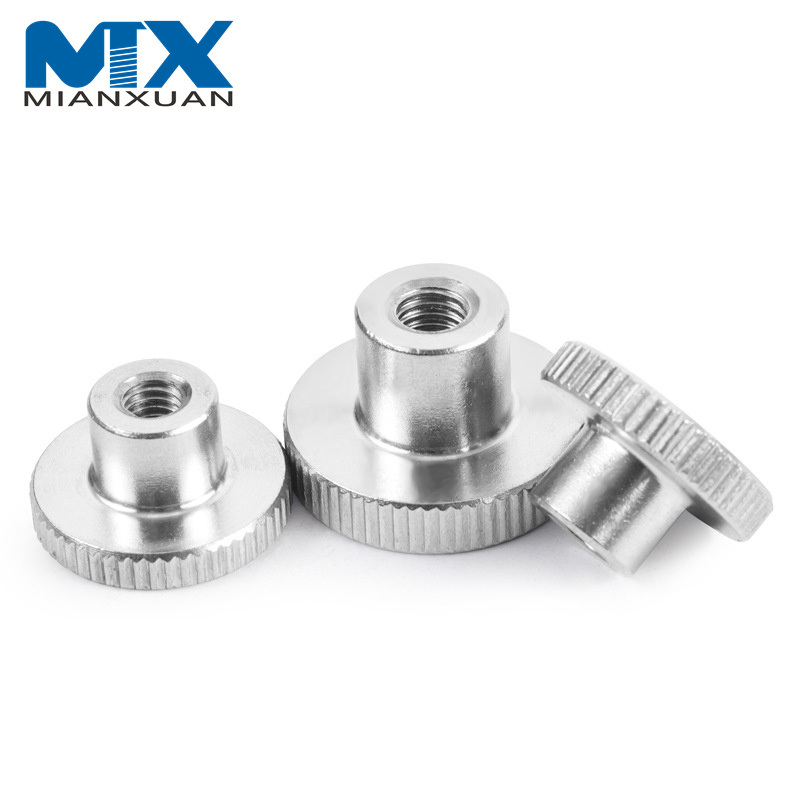 Tuercas moleteadas de acero al carbono galvanizadas M3 M4 M5 M6 DIN466