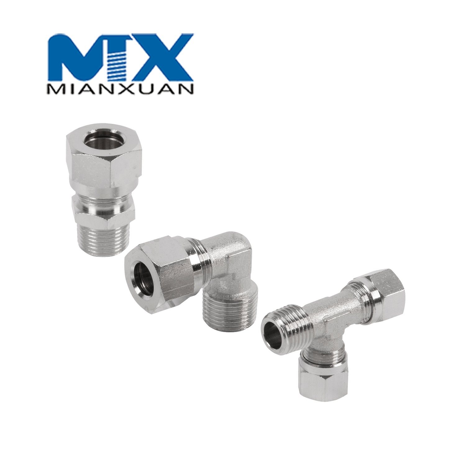 Conector macho de manguera hidráulica con sujetador para ensamblaje