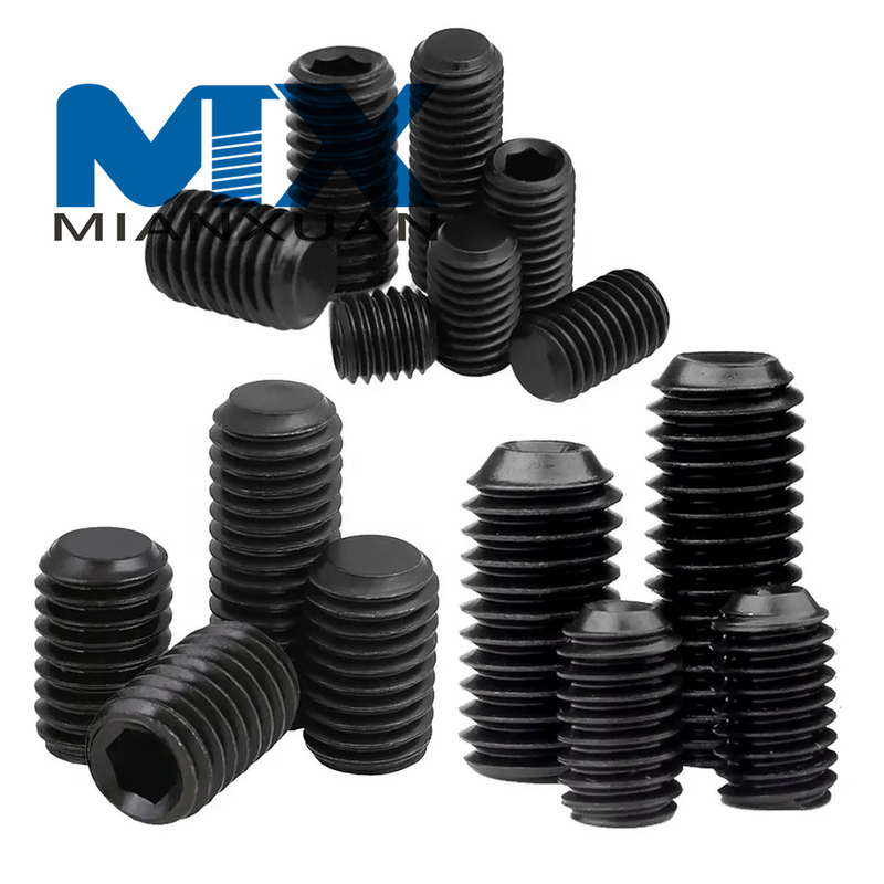 Tornillos de fijación hexagonales de rosca completa con punta plana