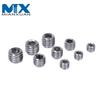 Juego de tornillos sin cabeza hexagonales de rosca negra de alta resistencia, tornillos de punta plana, tornillo de fijación con conector hexagonal negro DIN913