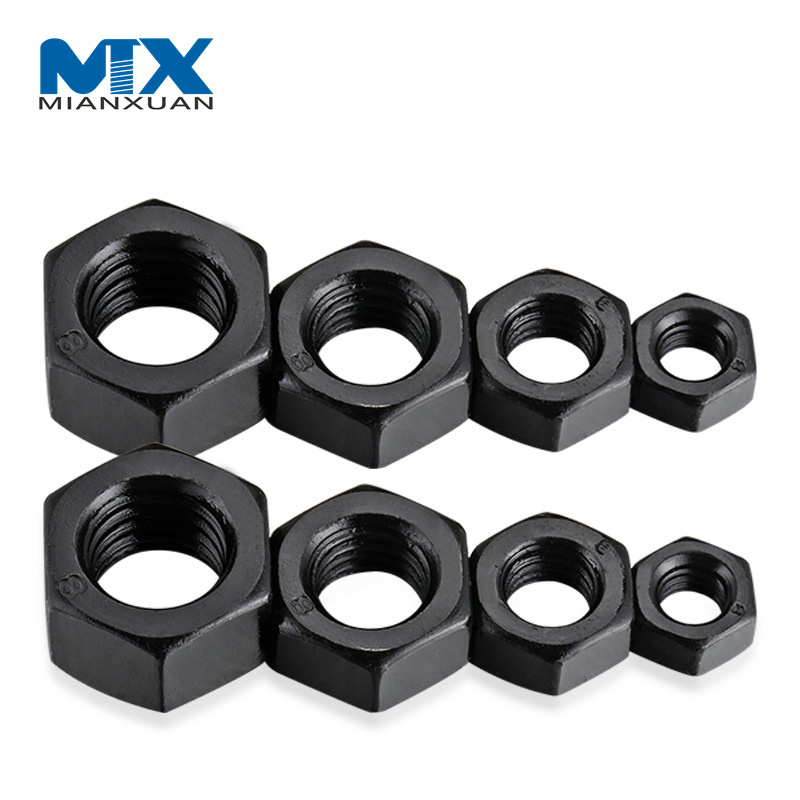 Tuerca hexagonal con acabado negro ASME B 18.2.2 para perno hexagonal con varilla roscada Grado 2 5 8
