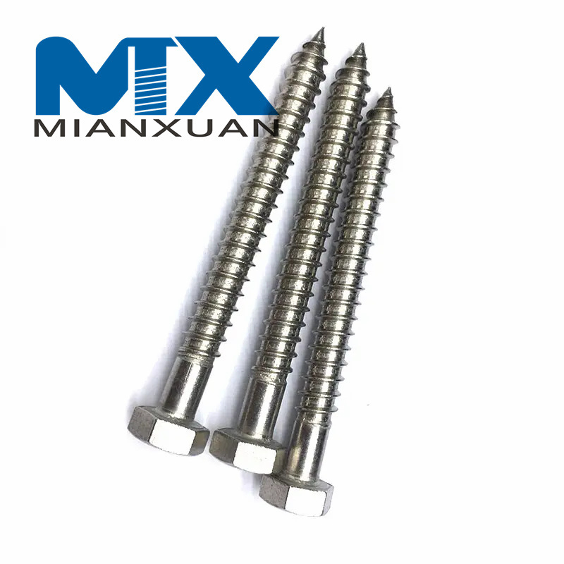 Tornillo para madera Cabeza hexagonal de acero al carbono galvanizado