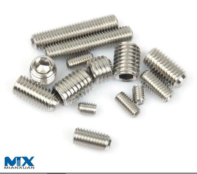 Tornillos de fijación hexagonales de acero inoxidable con punta de copa