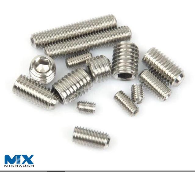 Tornillos de fijación hexagonales de acero inoxidable con punta de copa