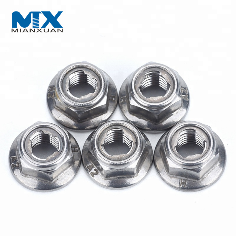 Tuercas hexagonales de tuerca con reborde galvanizadas de acero al carbono tipo par predominante DIN6927 de alta calidad con tipo de punto de presión