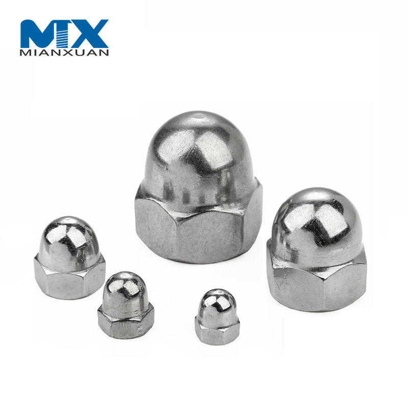 Precio de fábrica Tuercas ciegas abovedadas hexagonales Tapas de tuercas y pernos M8 Tuercas ciegas de bellota DIN1587