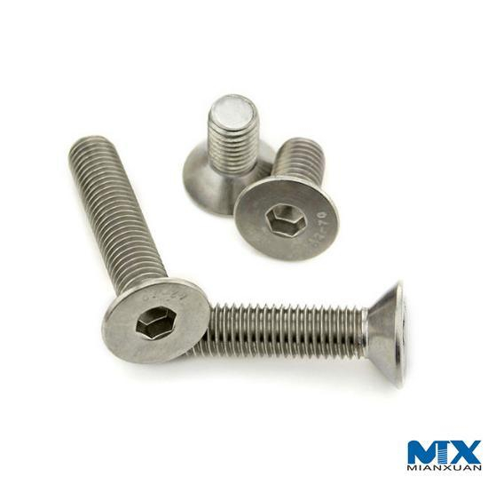Tornillos de cabeza avellanada con casquillo hexagonal y capacidad de carga reducida