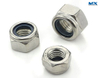 Tuercas hexagonales de acero al carbono con inserto de nailon para bloqueo