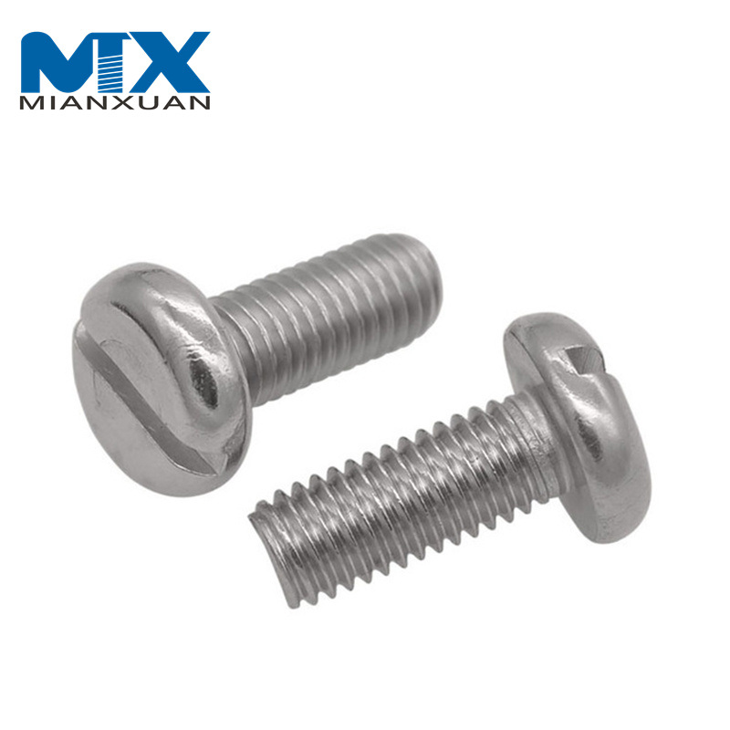 Tornillos de máquina para fabricar tornillos para paneles de yeso con cabeza plana de acero inoxidable ranurada DIN85 de cabeza redonda de alta calidad