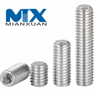 Tornillos de fijación hexagonales de rosca completa con punta plana
