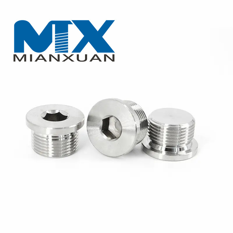 Tapón de acero inoxidable con tapón de sellado hexagonal con anillo ED