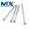 Tornillo para madera de cabeza plana Phillips de acero inoxidable