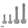 Tornillos perforadores de cabeza hexagonal con rosca roscadora con collar