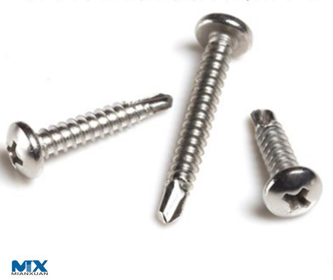 Tornillos perforadores de cabeza redonda cruzada o tornillo roscador