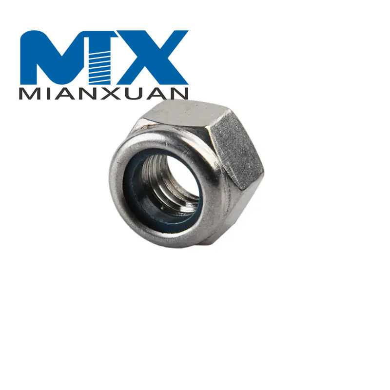 Tuercas de seguridad con inserción de nailon hexagonal de acero inoxidable