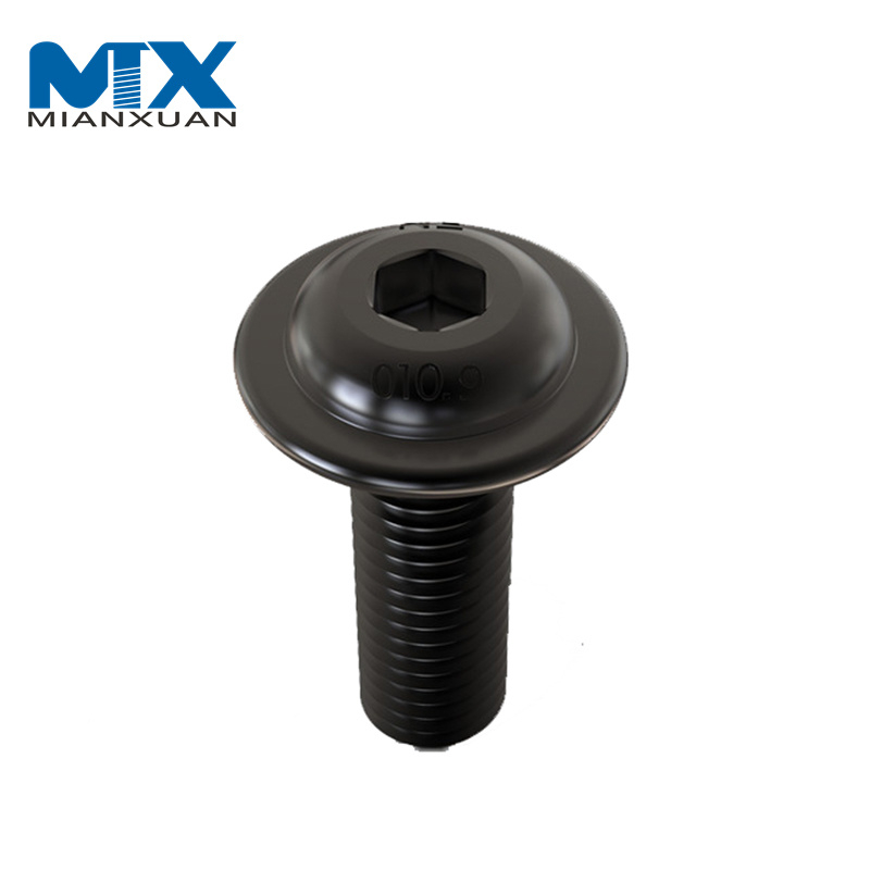 Tornillos de cabeza de botón hexagonal de acero inoxidable con collar ISO7380-2