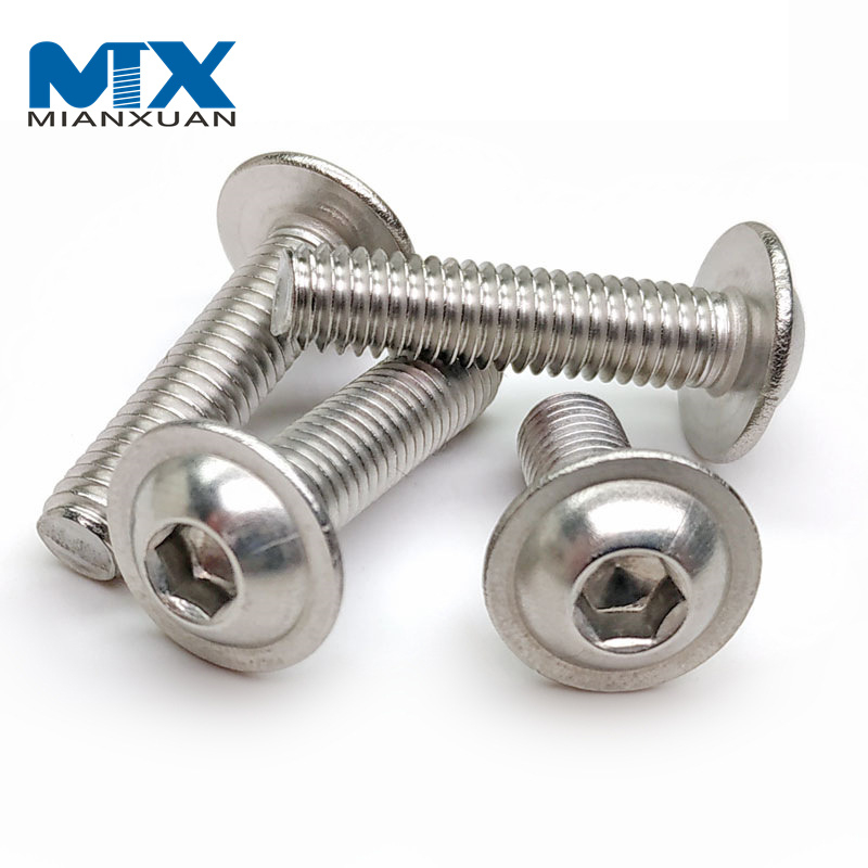 Tornillos de cabeza de botón hexagonal de acero inoxidable con collar ISO7380-2