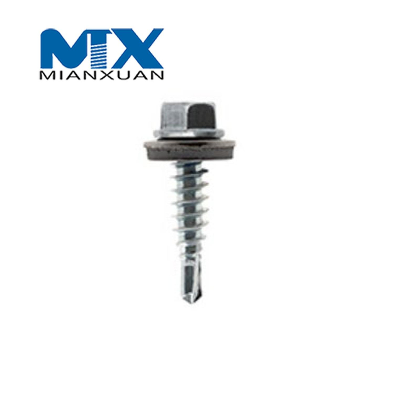 Tornillos autorroscantes bimetálicos hexagonales HD (SS304+CS) endurecidos, arandela EPDM