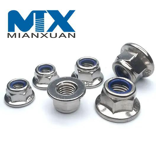 Tuerca de seguridad de nailon con brida hexagonal DIN1663