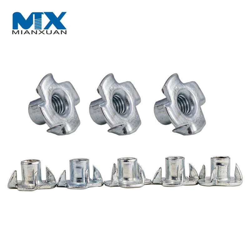 Tuerca en T de acero inoxidable M3 ~ M12 de acero al carbono de cuatro garras DIN1624
