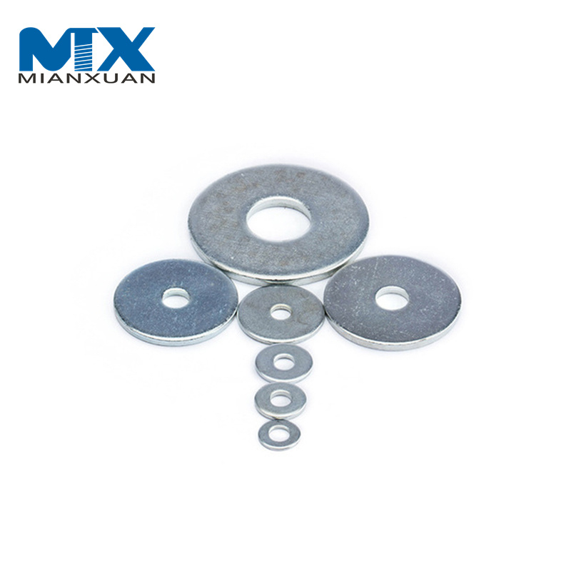 Arandelas planas finas DIN125A de acero al carbono M6 M8 M20 DIN9021 Arandela plana de cobre galvanizado de acero inoxidable de latón y nailon