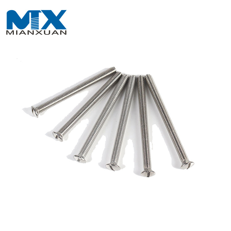 Tornillo de cabeza Csk elevado ranurado A2 A4 de acero inoxidable al por mayor de fábrica de China con pegamento púrpura DIN964