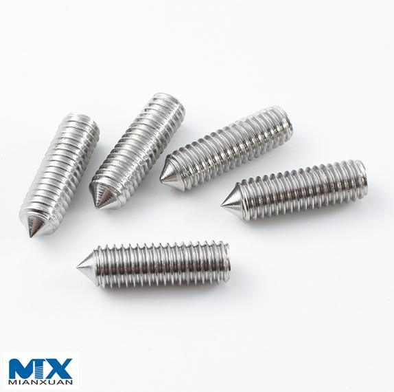 Tornillos de fijación de cabeza hexagonal con punta cónica