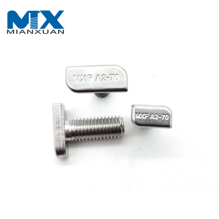 Perno en T cuadrado con cabeza de martillo de acero inoxidable A2-70