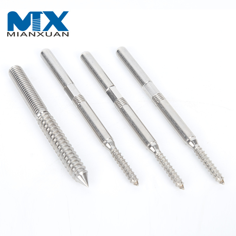 M10X200mm SS304 Techo de metal Sistema fotovoltaico Tornillo de pasador Perno de suspensión galvanizado de doble cabeza para montaje solar