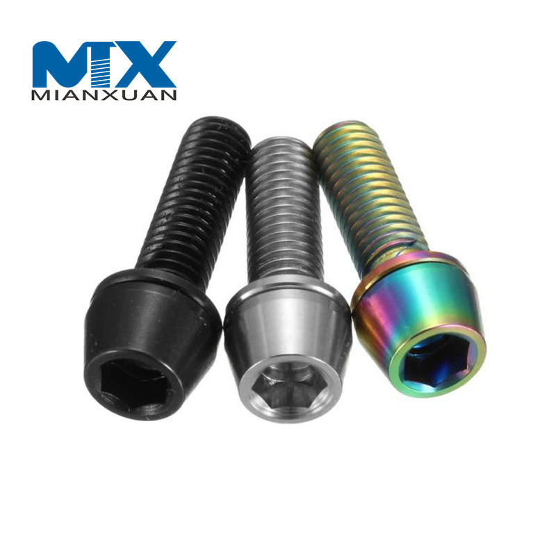 Perno de vástago, soporte de montaje en pluma para bicicleta BMX de acero inoxidable y titanio de color
