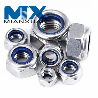 Tuerca de seguridad de nailon DIN985 de acero inoxidable 304 de alta calidad