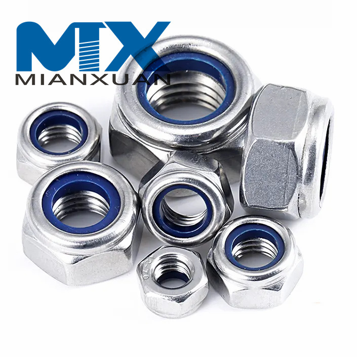 Tuerca de seguridad de nailon DIN985 de acero inoxidable 304 de alta calidad