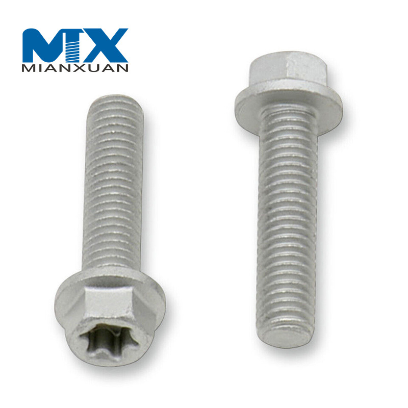 Pernos de brida de cabeza hexagonal Torx HDG M12 X 1,5 con dentado